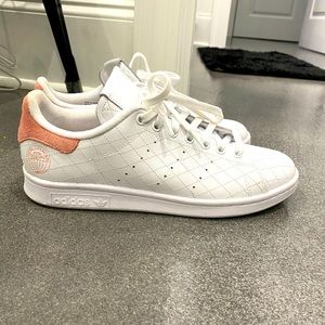 White and pink adidas sneakers